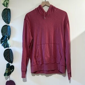 J. Crew Red Long Sleeve Hoodie Size Medium‎ Slub Yard Lightweight Cotton Sweater